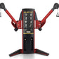 Freemotion Genesis G624 Dual Cable Cross exercise machine with red arms, black central tower, and dual cable handles on white