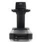 Black Freemotion t10.9b REFLEX treadmill with digital display console, dual handles, and cushioned running deck on white back