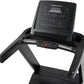 Freemotion t8.9b black treadmill with digital touchscreen console displaying workout metrics on white background