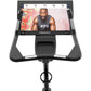 Freemotion u22.9 upright exercise bike with black and silver frame, touchscreen display showing iFIT content, and dual speake