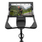 Freemotion u22.9 upright exercise bike with black and gray frame, digital display showing cyclist on mountain road, and built