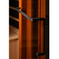 Golden Designs 2-3 person corner infrared sauna with orange wood exterior and black metal handle detail