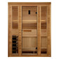 Golden Designs Andermatt Edition 3-person traditional steam sauna with Pacific clear cedar wood, glass door, and control pane