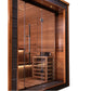 Golden Designs Bergen 6-person traditional sauna with cedar wood interior, glass doors with chrome handles, wooden bench seat
