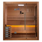 Golden Designs Forssa Edition traditional sauna with cedarwood interior, glass door, heated benches, infrared lighting, and d