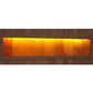 Golden Designs Hotel 3-person far infrared sauna with wood exterior and illuminated orange-yellow tempered glass window on wh