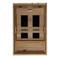 Golden Designs Lucca 2-person infrared sauna with light wood exterior, four black glass windows, and wooden bench seating, fr