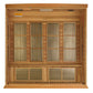Maxxus Montilemar Edition 3-person sauna with wood cabinet, glass doors, and ventilation panels, viewed from front on white b