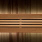 Golden Designs Osla Edition 6-person traditional sauna with light wood interior, vertical paneling, and horizontal bench seat