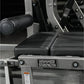 Hammer Strength assisted Nordic ham machine with black padded seat and handles, silver metal frame detail visible