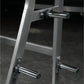Hammer Strength Ground Base Jammer with silver aluminum frame and chrome handles on dark background
