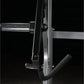 Hammer Strength Ground Base Jammer with chrome bar and black handle attachment on dark background