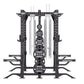 Hammer Strength HD Elite ID Combo Rack with black steel frame, weight plates, and silver chains on white background