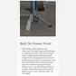 Hammer Strength Bolt On Power Pivot rack attachment with blue frame and gray base, shown from side angle on concrete floor
