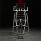 Hammer Strength Iso-Lateral High Row machine with gray steel frame and black handles, front view on dark background