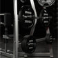 Hammer Strength Iso-Lateral High Row machine with black weight plates labeled 45 and 25 pounds, silver frame, in gym setting