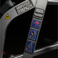 Hammer Strength Iso-Lateral High Row machine with gray frame and instruction graphics on vertical pad, close-up detail view