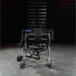 Hammer Strength black plate-loaded abdominal oblique crunch machine with dual handles and foot pedals, front view on gray flo