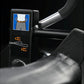 Black plate-loaded glute drive machine with blue and white instructional graphic on side panel, showing 38in/96cm measurement