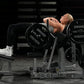 Woman performing chest press exercise on Hammer Strength plate-loaded machine with 45-pound weight plates in gym setting