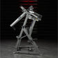 Hammer Strength plate-loaded iso-lateral d.y. row machine with gray steel frame and dual independent arms on black background