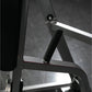Hammer Strength plate-loaded iso-lateral D.Y. row machine with black handles and metal frame, close-up view