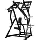 Black plate-loaded iso-lateral D.Y. row machine with dual handles, foot plate, and metal frame on white background