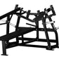 Black Hammer Strength plate-loaded iso-lateral horizontal bench press with padded seat, chrome handles, and steel frame on wh