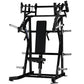 Black Hammer Strength plate-loaded iso-lateral incline press machine with chrome handles and adjustable seat, on white backgr