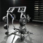 Hammer Strength Iso-Lateral Shoulder Press with silver frame, black weight plates labeled 45 lbs, dual handles and digital di