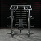 Hammer Strength plate-loaded iso-lateral shoulder press machine with silver frame, black seat, and dual weight plate holders 