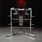 Hammer Strength plate-loaded iso-lateral wide chest press machine with silver frame and black padding, front view