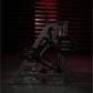Hammer Strength black plate-loaded pullover machine with weight plates, in gym setting with red wall
