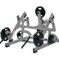 Hammer Strength plate-loaded squat high pull machine with gray steel frame, black handles, and weight plate pegs, on white ba