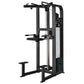 Hammer Strength Select Assist Dip Chin machine with black frame, pull-down bar, footrest, and weight stack on white backgroun