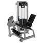 Hammer Strength Select Leg Extension machine with gray frame, black padded seat and leg rest, weight stack visible on white b