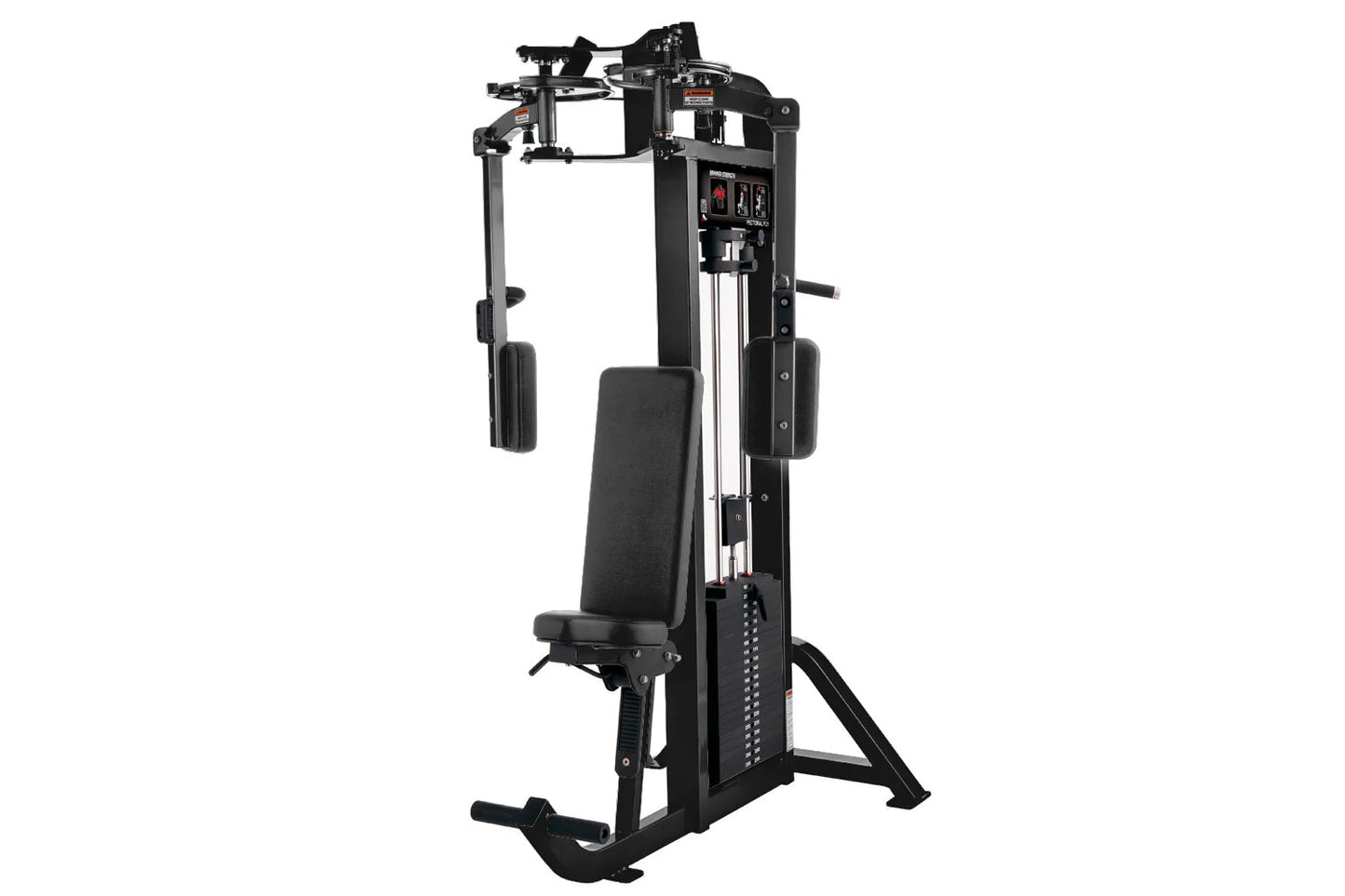 Black Hammer Strength Select Pectoral Fly machine with padded seat and dual arm handles on white background