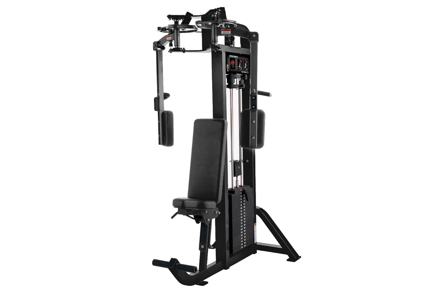 Black Hammer Strength Select Pectoral Fly machine with padded seat and dual arm handles on white background