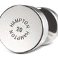 Chrome dumbbell weight with contoured grip handle and Hampton 20 marking on end cap