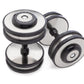 Pair of Hampton Eclipse Pro-Style dumbbells with chrome and black rubber construction on white background