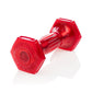 Red hexagonal urethane dumbbell with 2.5 weight marking, shown as pair on white background