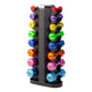 Hampton Jelly-Bell urethane aerobic dumbbell set with colorful hexagonal weights in red, purple, yellow, green, blue, orange,