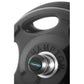 Hampton Olympic Grip Urethane Weight Plate with black rubber surface, metal collar, and branded center hub on white backgroun