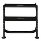 Black 2-tier horizontal dumbbell rack with curved base shelf and angled side supports, shown on white background