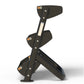 Black 2-tier dumbbell rack with metal handles and rubber feet, displayed on white background