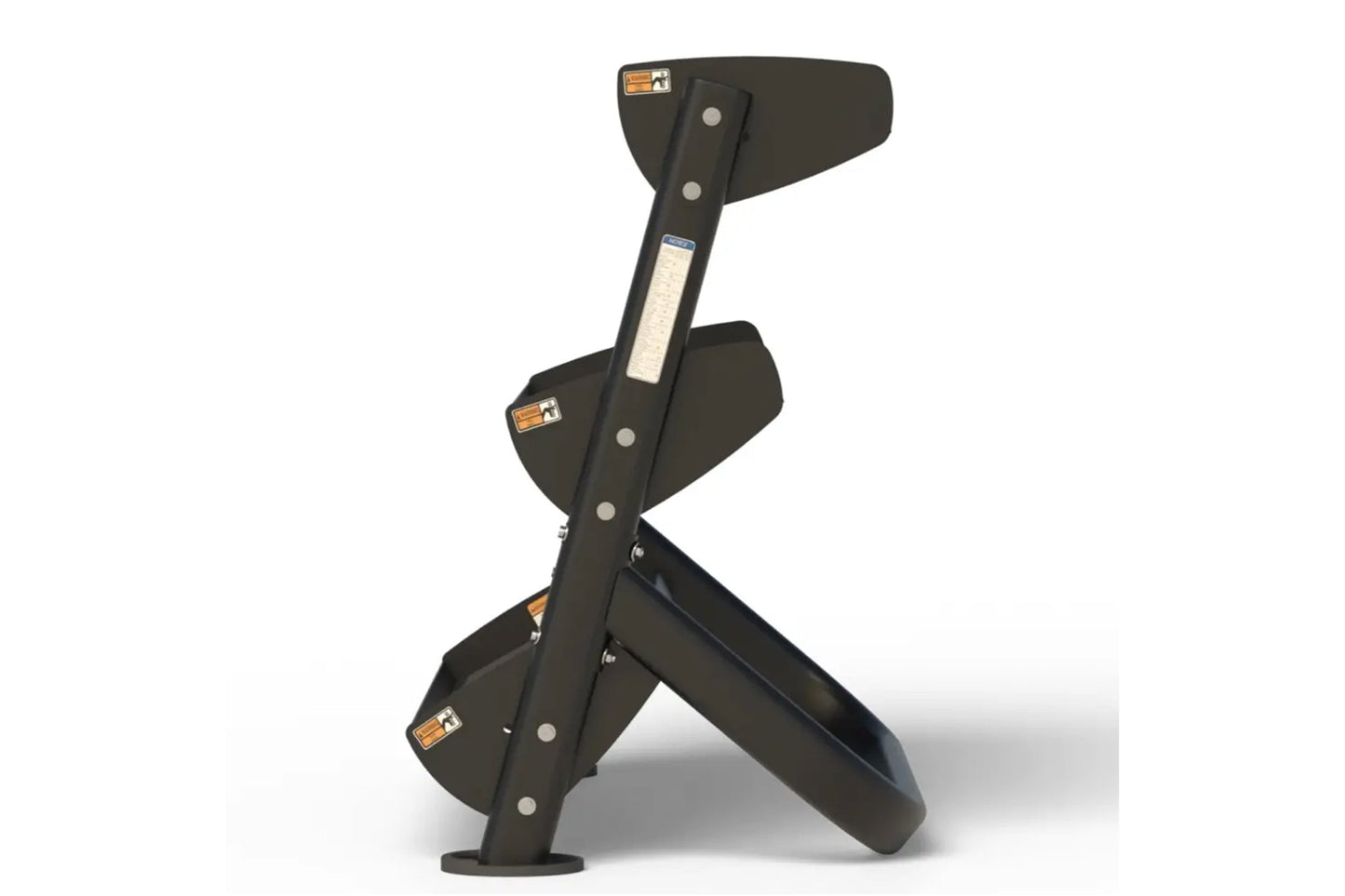 Black 2-tier dumbbell rack with metal handles and rubber feet, displayed on white background