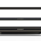 Black 60-inch dumbbell rack with three tiers and adjustable feet, displayed on white background