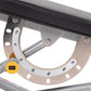 Hoist Olympic bench press with gray frame, metal resistance dial marked 0-70 pounds, and yellow pull handle on white backgrou
