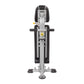 Hoist 7-position folding fid bench with black and silver frame, padded seat and backrest, yellow accent details, viewed from 