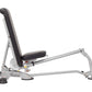 Hoist 7-position folding fid bench with gray metal frame, black padded backrest and seat, adjustable leg extension, on white 